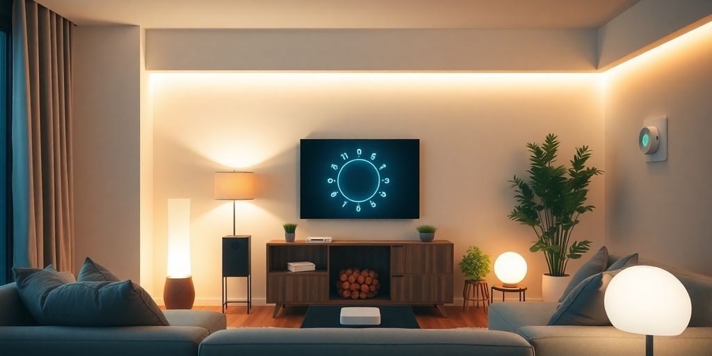 Modern smart home hub connecting devices.